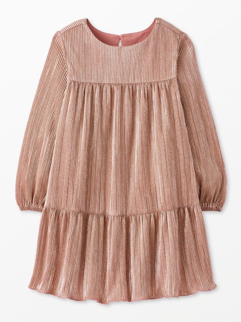 Hanna Andersson Long Sleeve Metallic Tiered Dress